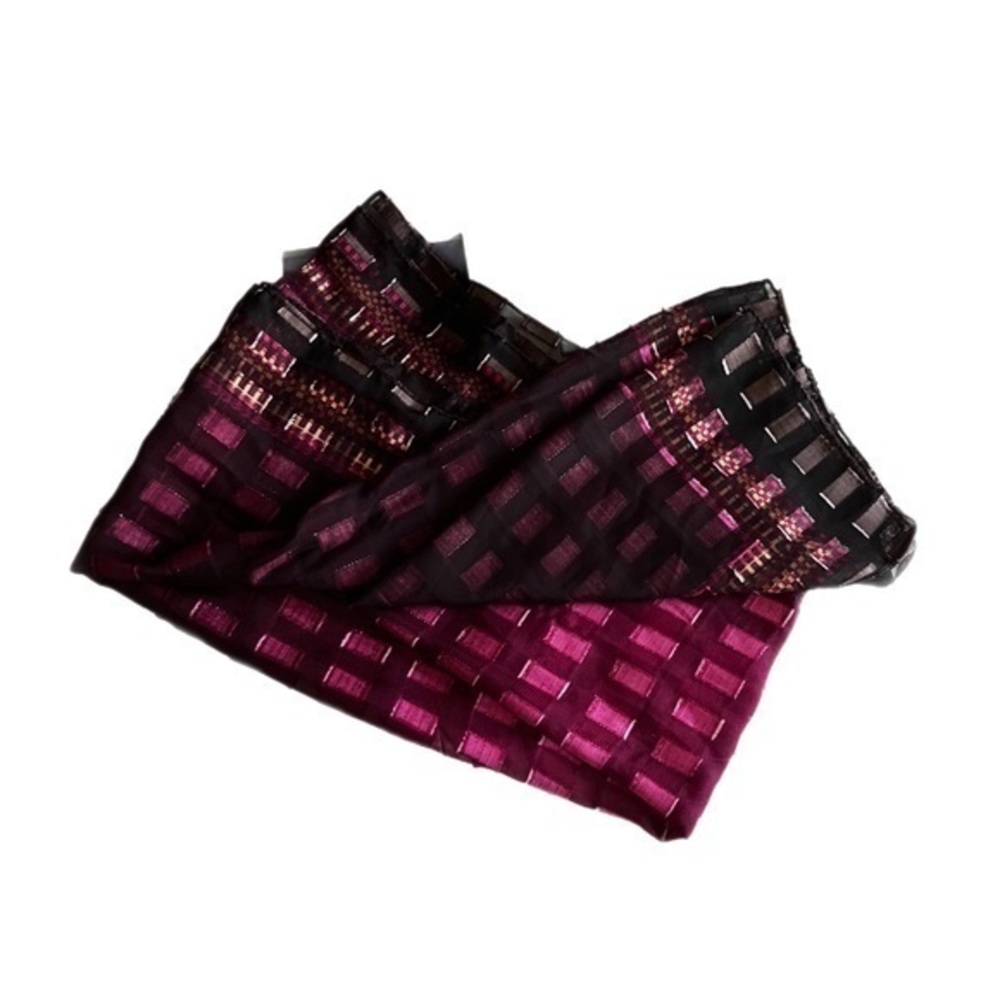 Sheer Pink, Black & Yellow Scarf